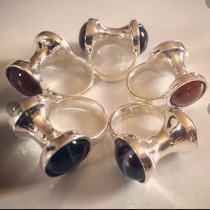 Onyx or carnelian handmade sterling silver ring